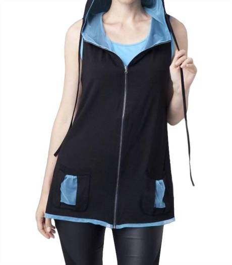 Angel Apparel - Contrast Hooded Zip Vest