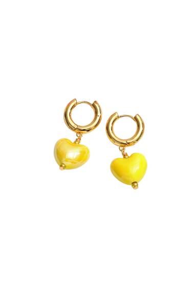 Classicharms-Ceramic Heart Dangle Earrings