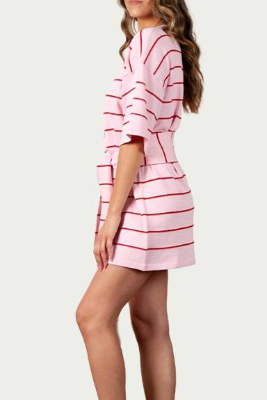 LUCCA - Cybelle Belted Knit Mini Dress