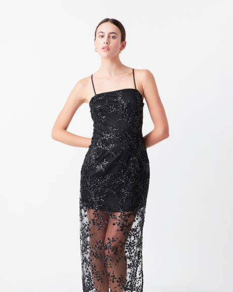 endless rose- Sequins Embroidered Cocktail Dress