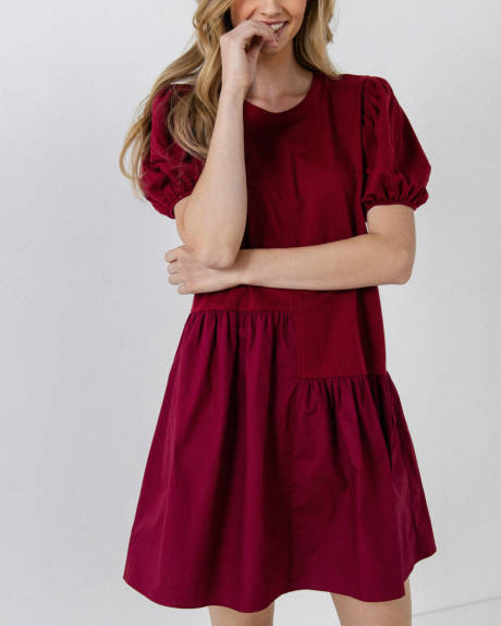 English Factory - Knit Woven Mixed Dress