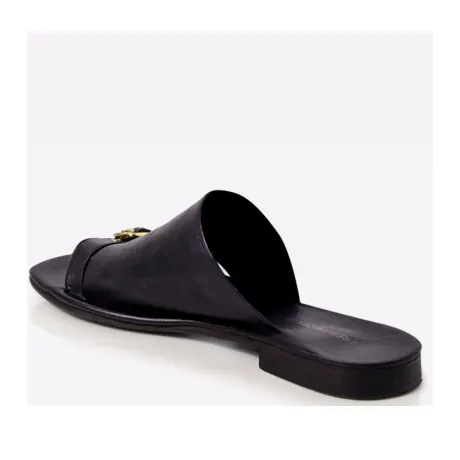Sandale plate minimale Mila en noir