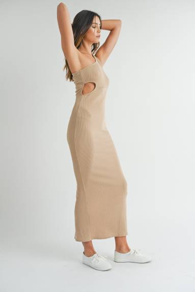 Evercado - One Shoulder Cut Out Maxi Dress