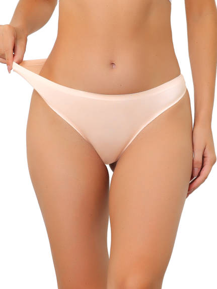 Allegra K- Women's Unlined Thong No-Show Breathable Underwear
