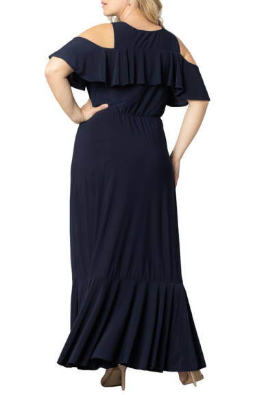 Kiyonna Piper Cold Shoulder Maxi Dress (Plus Size)