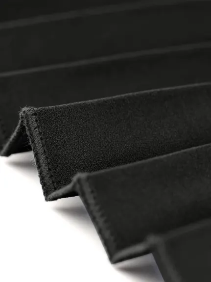 Allegra K- Robe chemise plissée à demi-patte de boutonnage avec ceinture
