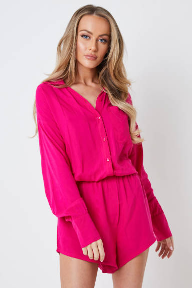 Creea Button Up Playsuit