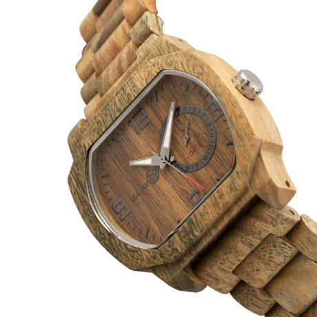 Earth Wood - Scaly Bracelet Watch w/Date - Olive