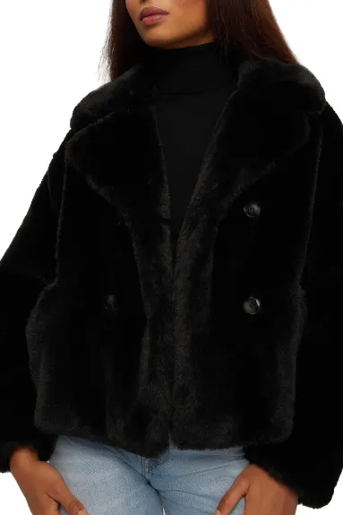 Noize - Loretta Cropped Vegan Fur Coat