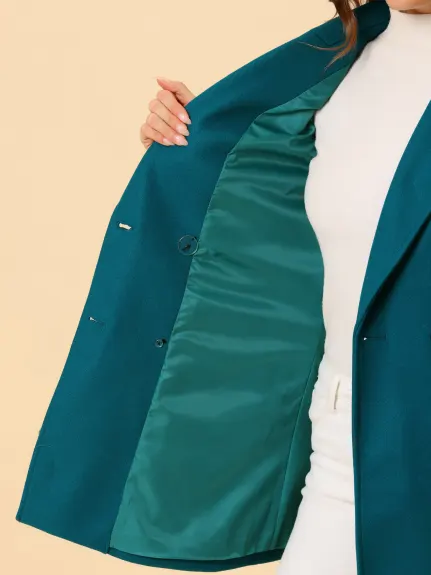 Allegra K- Trench-coat à poche et ceinture à double boutonnage