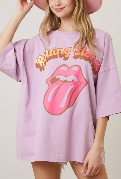 T-shirt oversize avec broderie Rolling Stones
