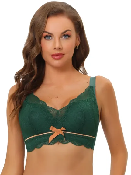 Allegra K- Full Coverage Wirefree Lace Padded Minimizer Bra