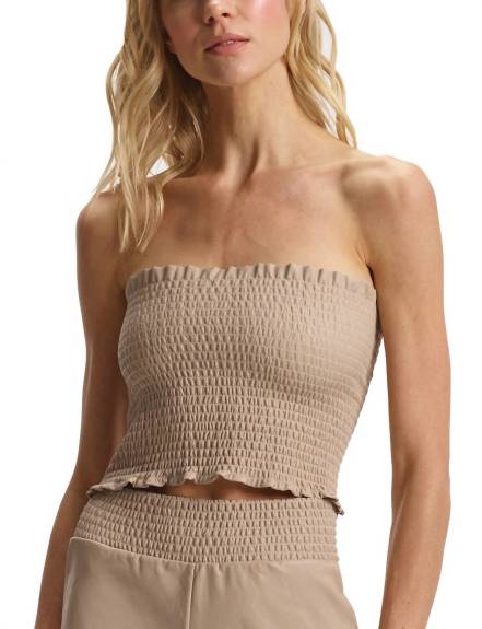 Commando - Faux Leather Smocked Tube Top