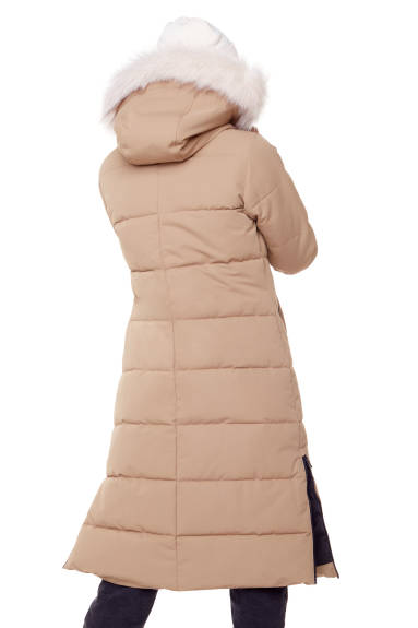 Alpine North - KLUANE | Parka longue femme recyclée duvet végan (veste résistante à l’eau, coupe-vent, isolante à capuche)