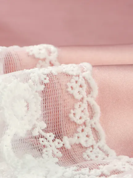 cheibear - Lace Trim Camisole Mini Nightgown