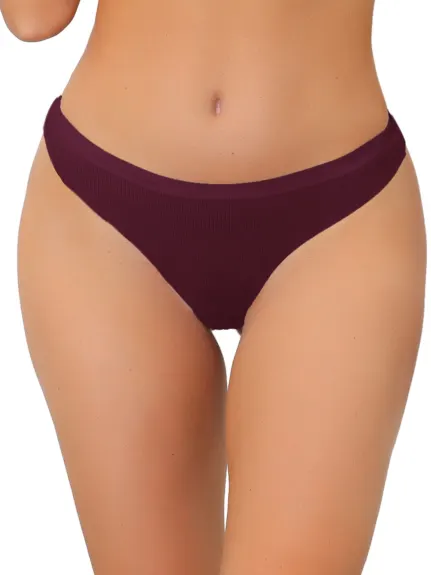 Allegra K- Ribbed Unlined Low-Rised Thongs