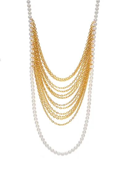 Goldtone & Imitation Pearl Multi-Chain Layered Necklace - Don't AsK