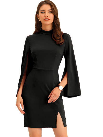 Allegra K- Mini robe Bodycon à manches courtes pour femmes
