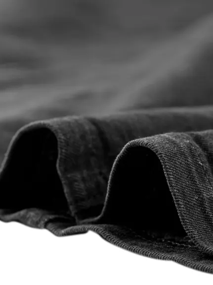 Allegra K - Robe en jean boutonnée sans manches à col en cœur