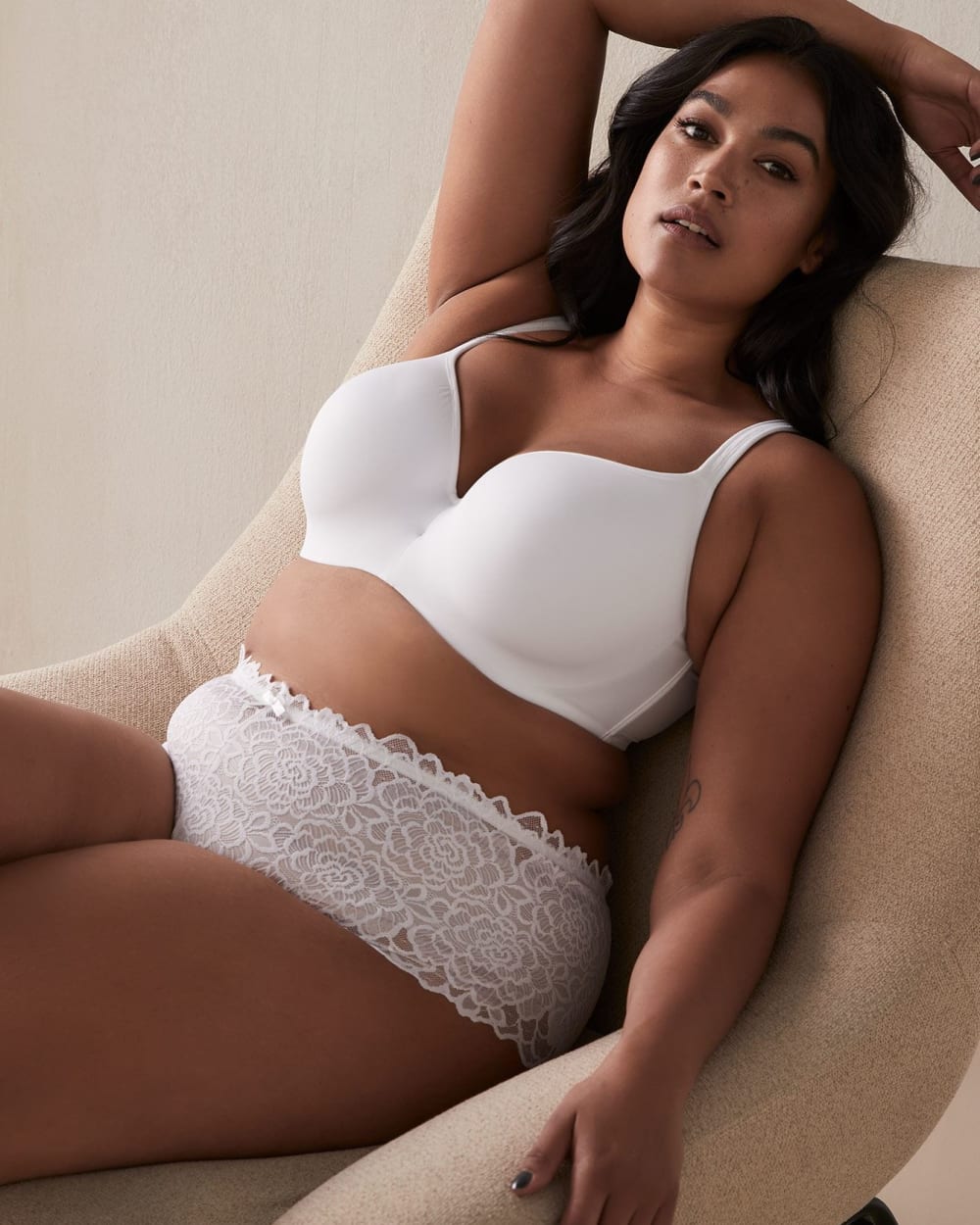 Plus Size Simple Ribbed Padded Bralette