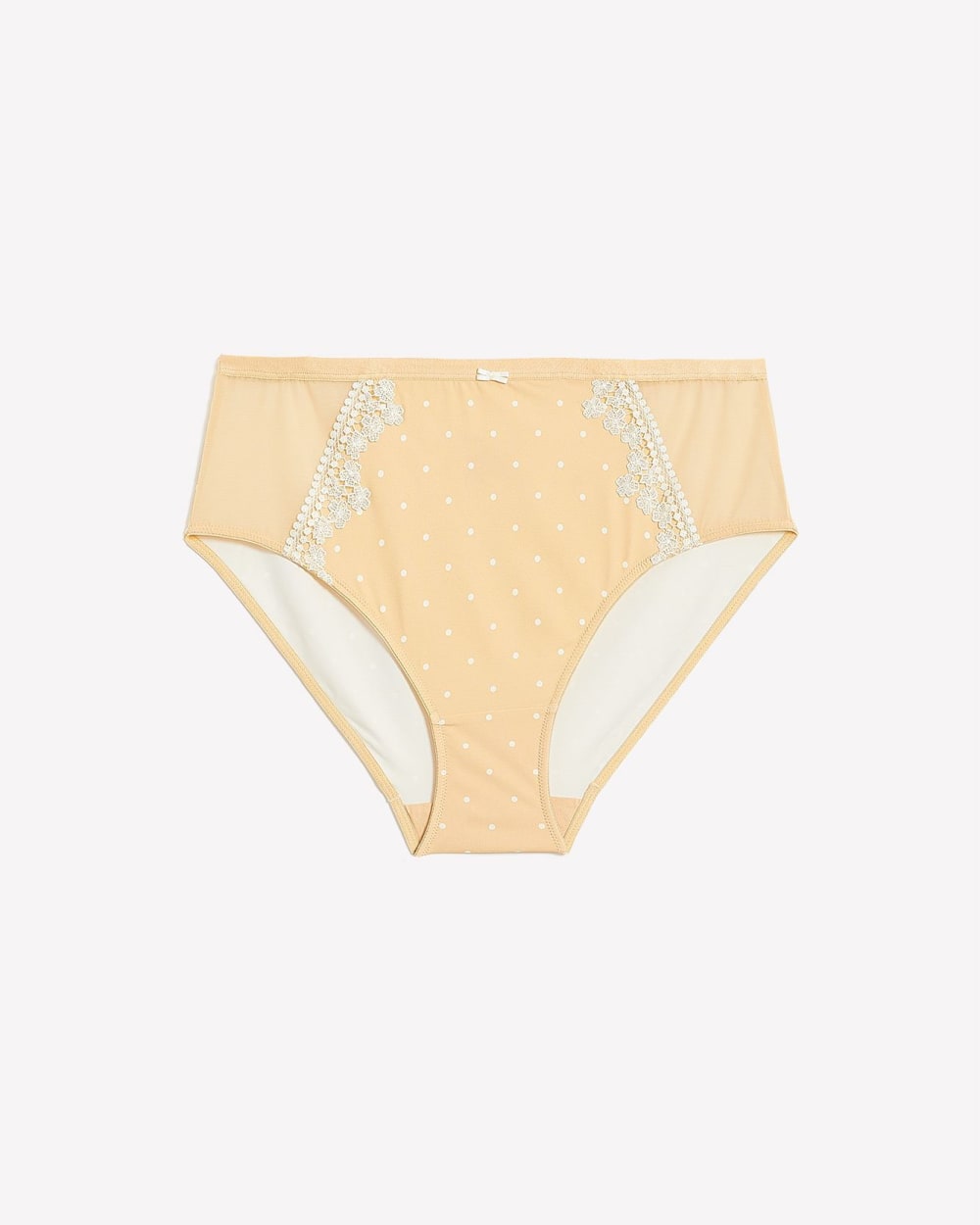 Dotted High-Cut Brief with Lace and Mesh - Déesse Collection