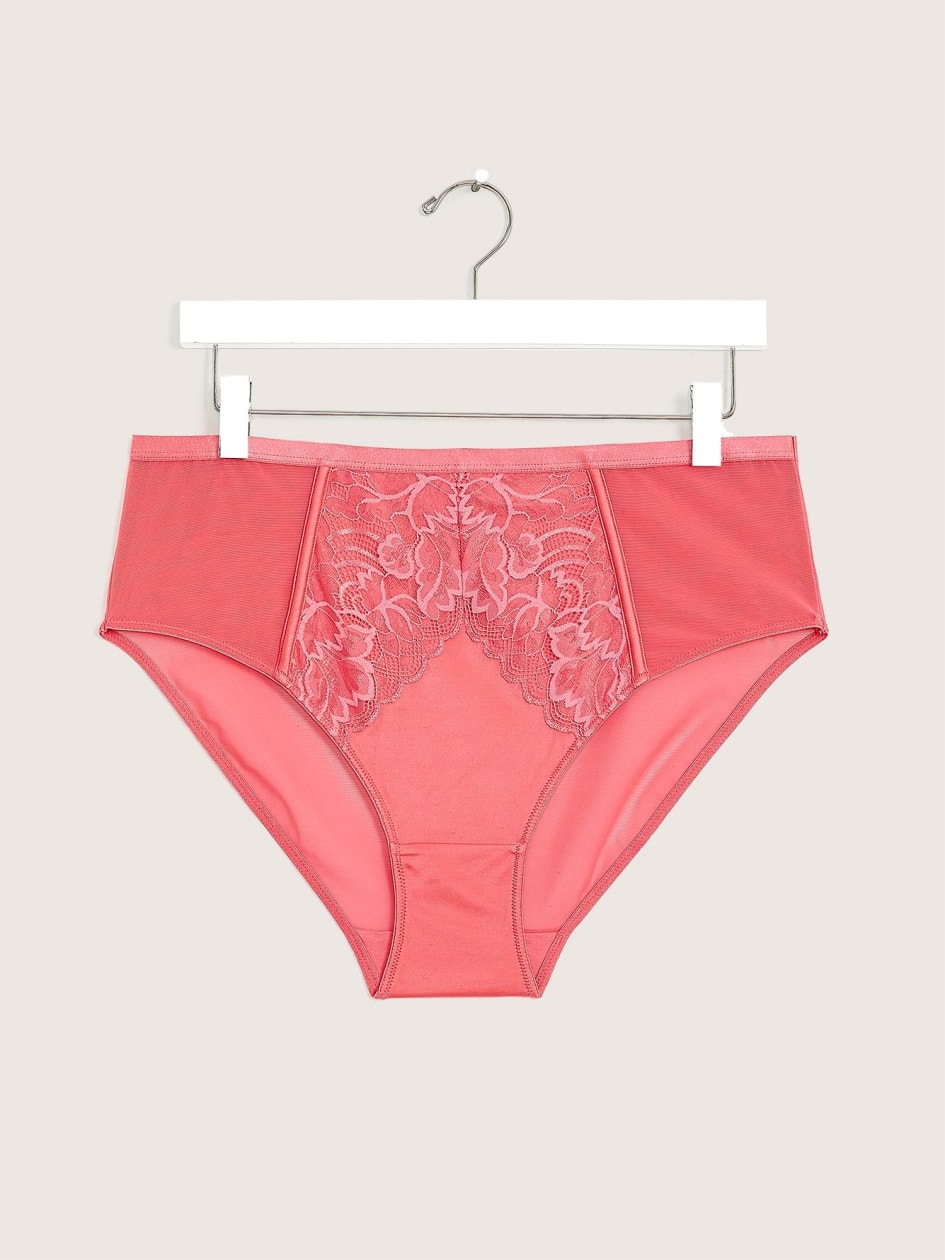 Sexy High-Cut Satin And Lace Brief - Déesse Collection