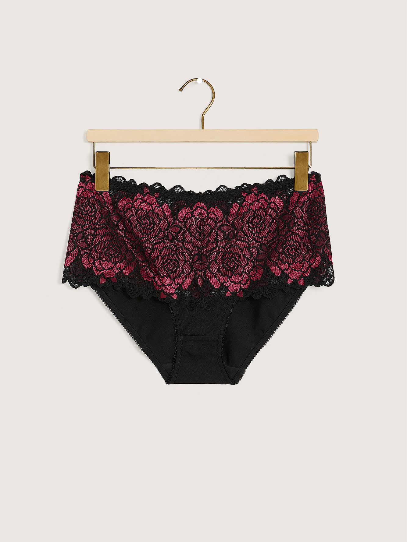 Two-Tone Full Brief With Lace Waist - Déesse Collection