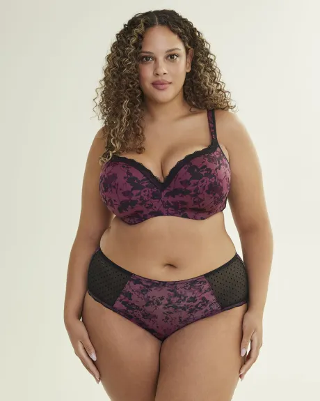 Underwire T-Shirt Bra with All-Over Floral Print - Déesse Collection