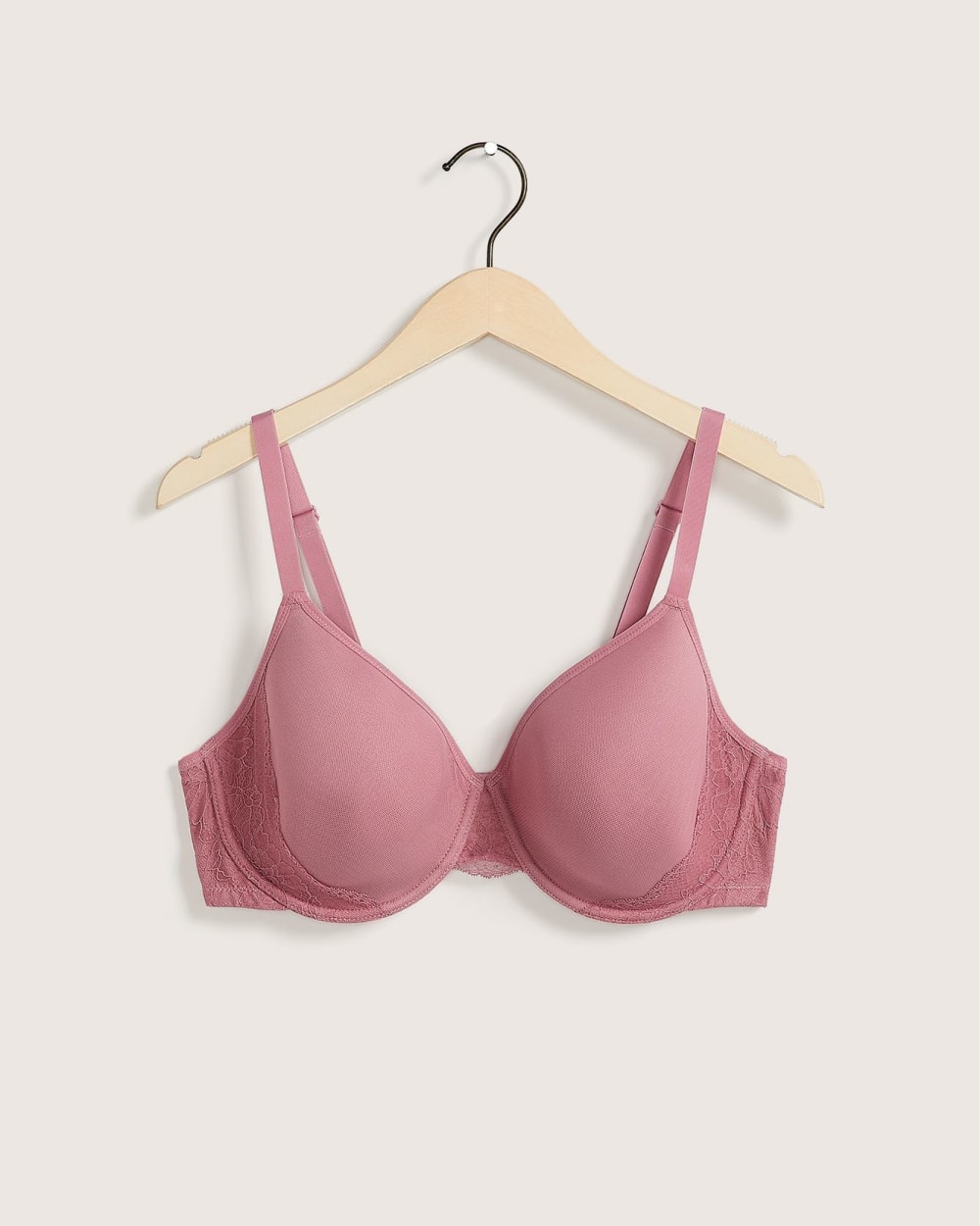 Solid Bra with Lace Details - Déesse Collection