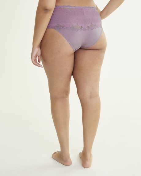 Two-Tone Full Brief With Lace Waist - Déesse Collection