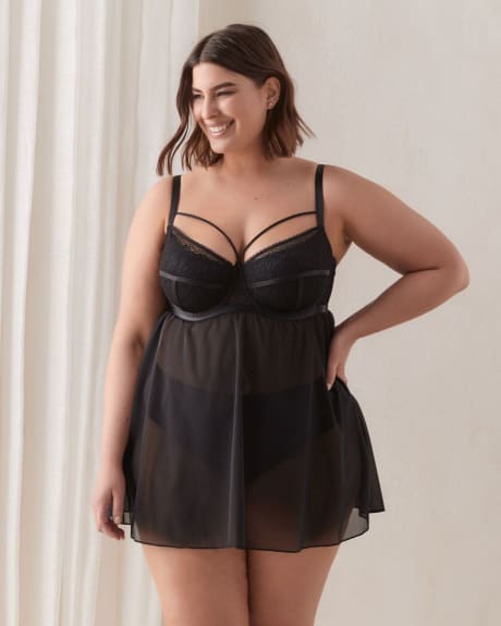 Boudoir All-Over Mesh Babydoll - Déesse Collection