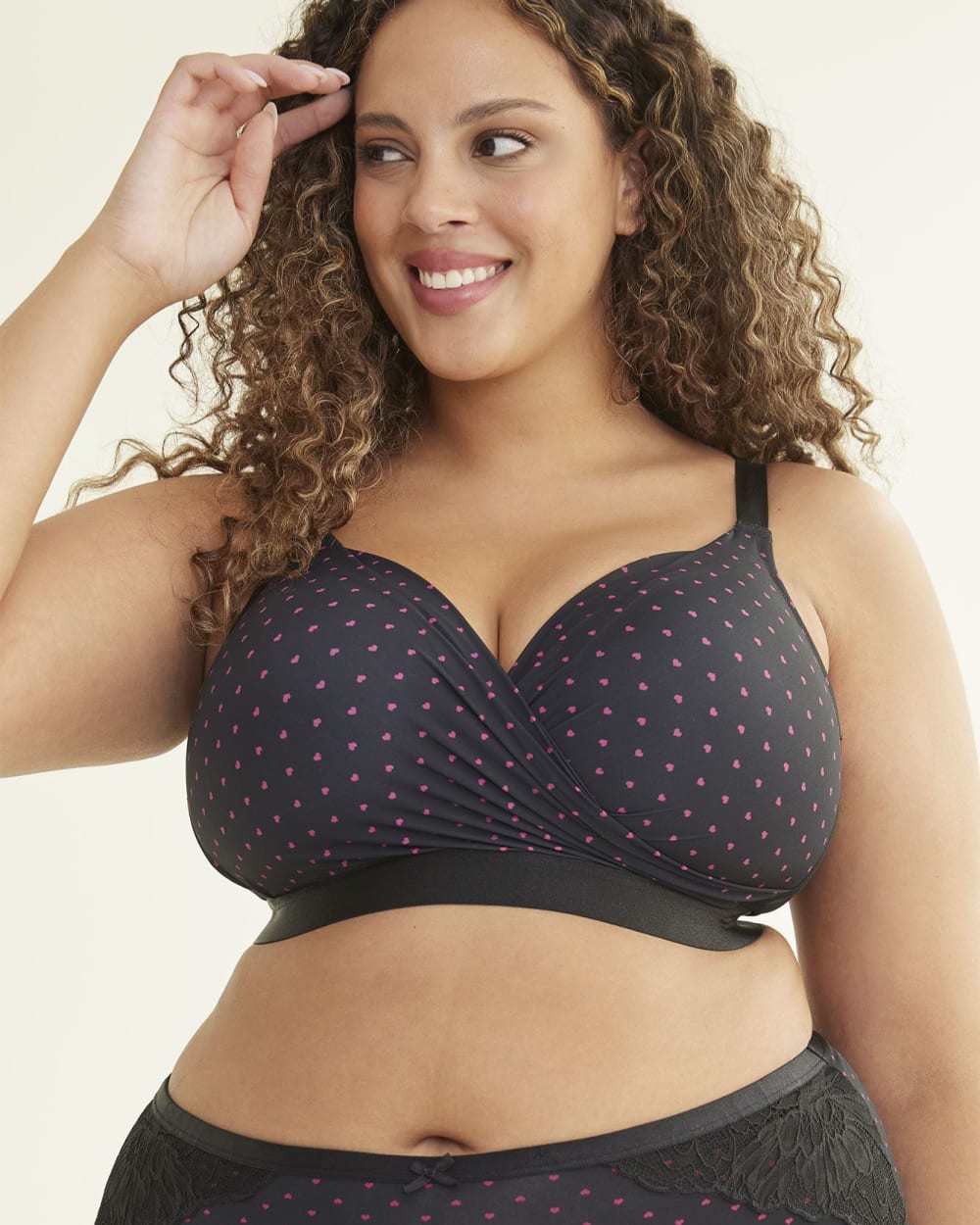Padded Wireless Lounge Bra with All-Over Print- Déesse Collection