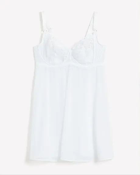 White Lace and Mesh Babydoll - Déesse Collection