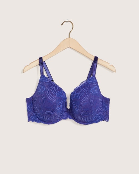 All-Over Lace Underwire Plunge Bra - Déesse Collection
