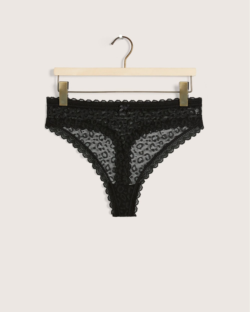 Solid Lace Thong with Bow - Déesse Collection