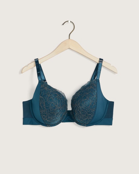 Plunge Bra with Lace Detail - Déesse Collection