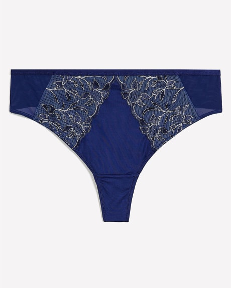 Satin Thong with Embroidery - Déesse Collection
