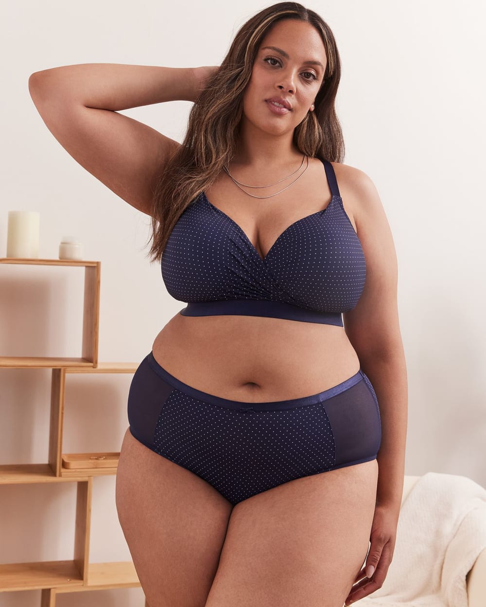 Dotted Wireless Padded Lounge Bra - Déesse Collection