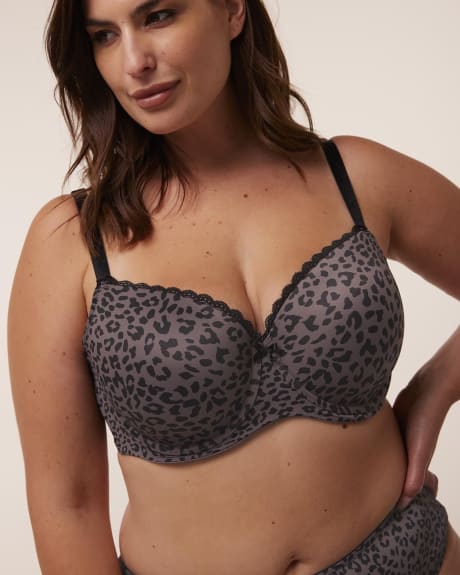 Balconette Bra with Cheetah Print - Déesse Collection