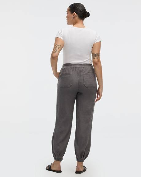 Pantalon jogger en mélange de lin