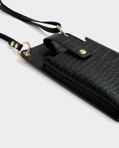 Faux-Leather Cross-Body Phone Bag