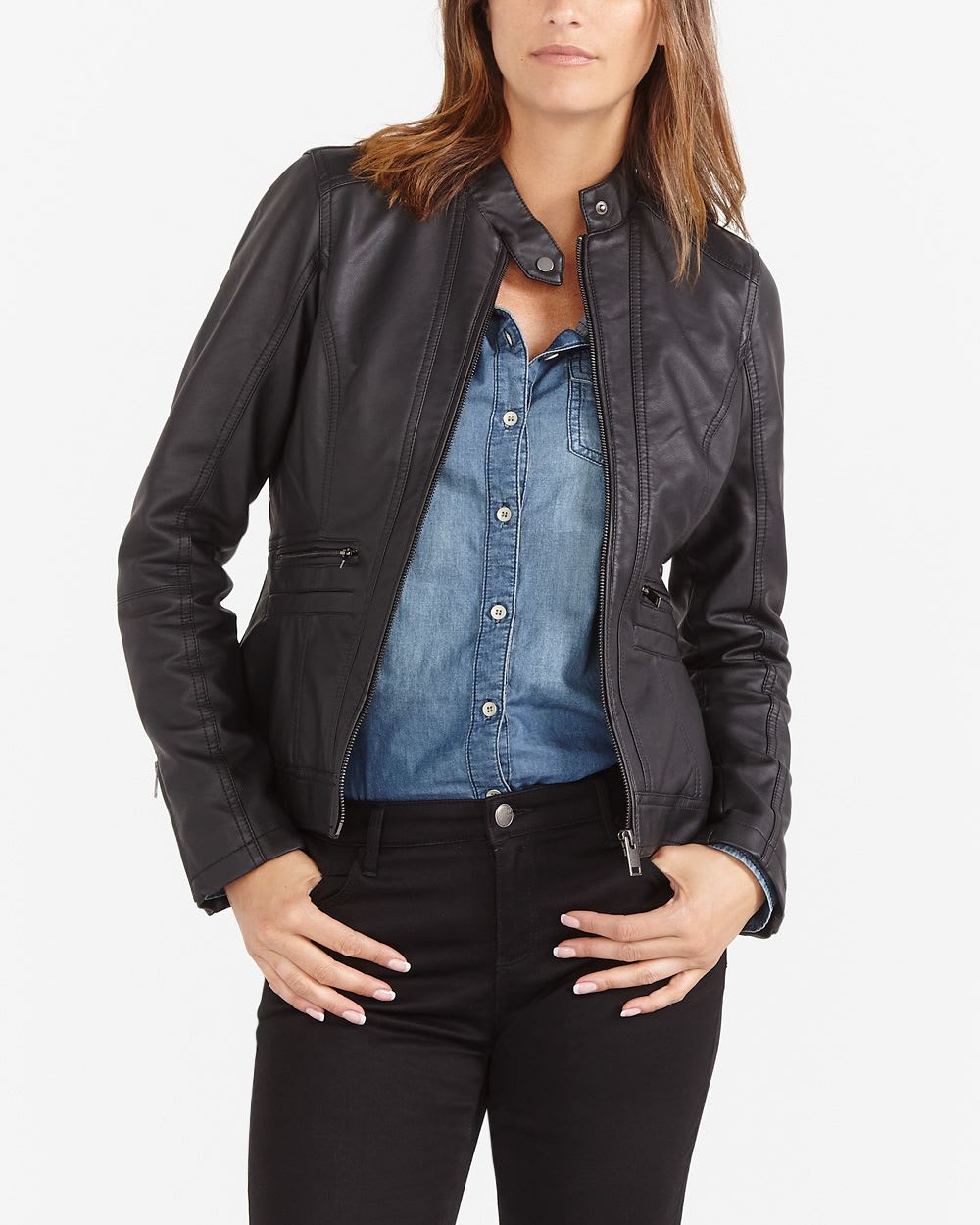 Faux leather jacket canada