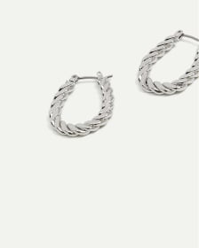 Twisted Oval Hoop Earrings