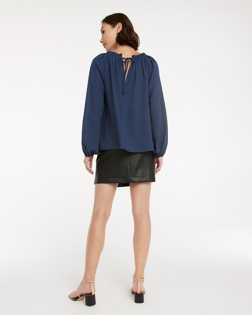 Loose Blouse with 3/4 Puffy Sleeves