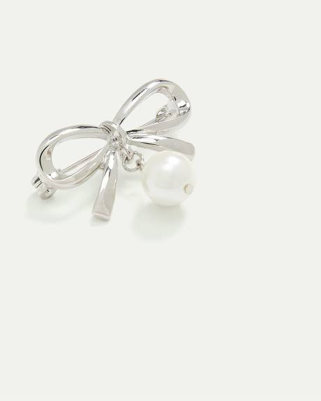 Bow Brooch with Pearl
