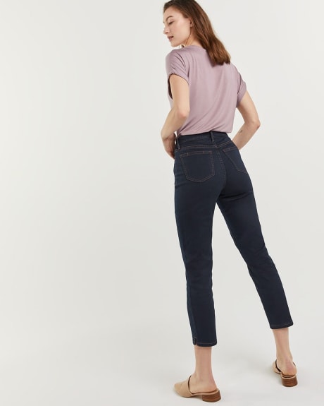 Dark Wash High Rise Cropped Skinny Jeans The Signature Soft - Petite