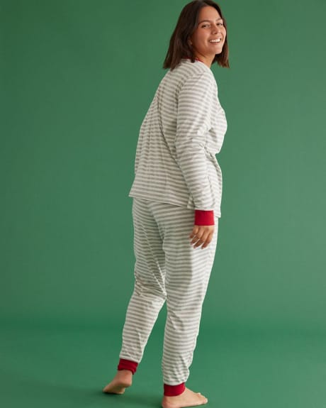 Ensemble pyjama en mélange de coton à manches longues et jogger