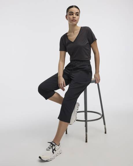 Textured Woven Capri Pant - Hyba