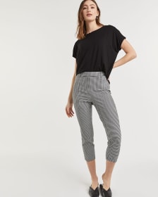Gingham High Rise Cropped Slim Leg Pant The Iconic
