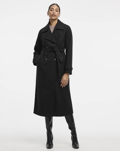 Manteau trench en fausse laine